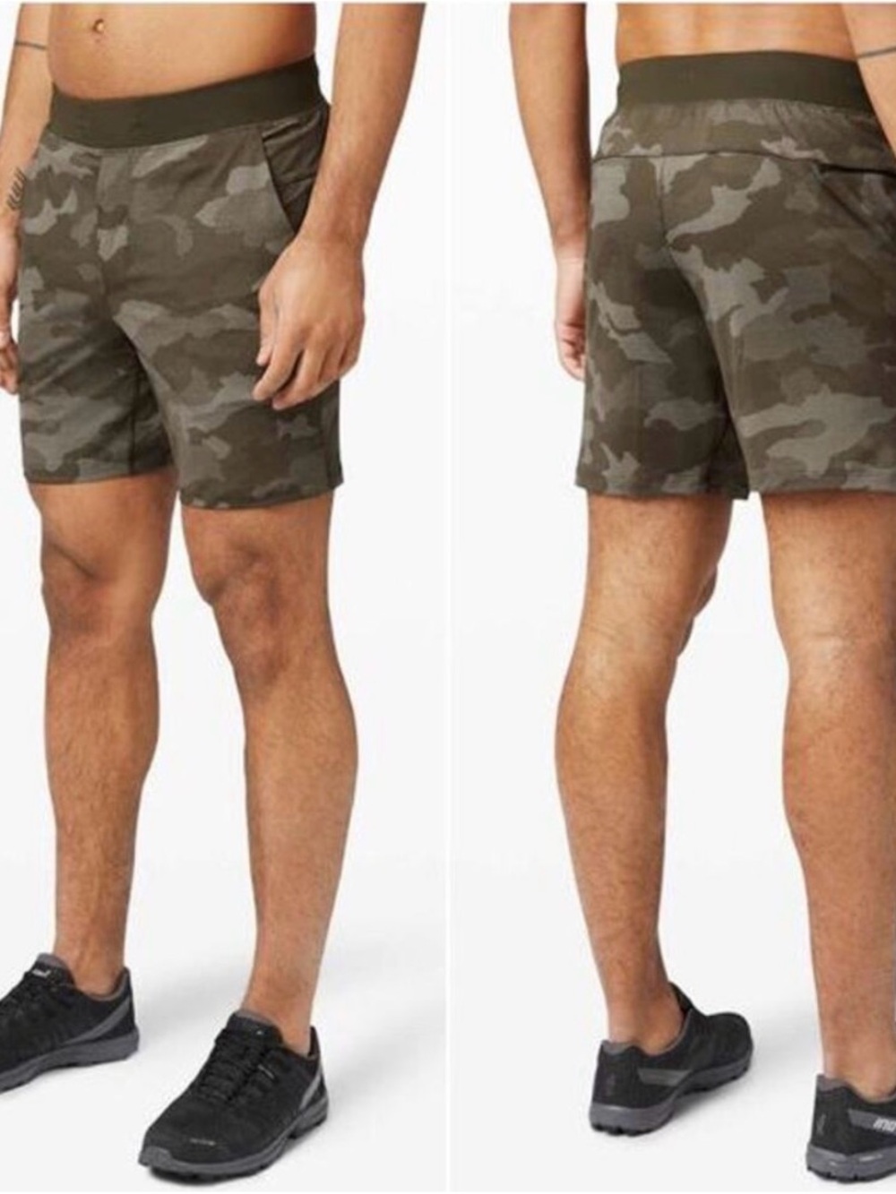 Lululemon T.H.E. Short 7" Mesh Linerless M Variegated Mesh Camo Max Dark Olive - Picture 2 of 15